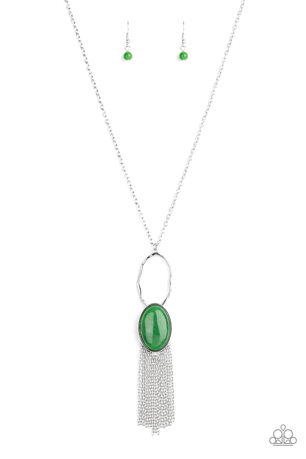 Paparazzi Dewy Desert Green Stone Short Necklace