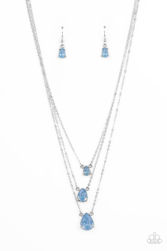 Paparazzi Dewy Drizzle Blue Short Necklace - P2DA-BLXX-133XX