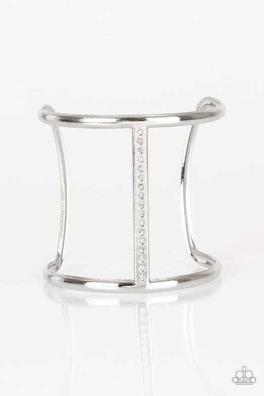 Paparazzi Diamond Deity White Cuff Bracelet - P9ED-WTXX-043XX