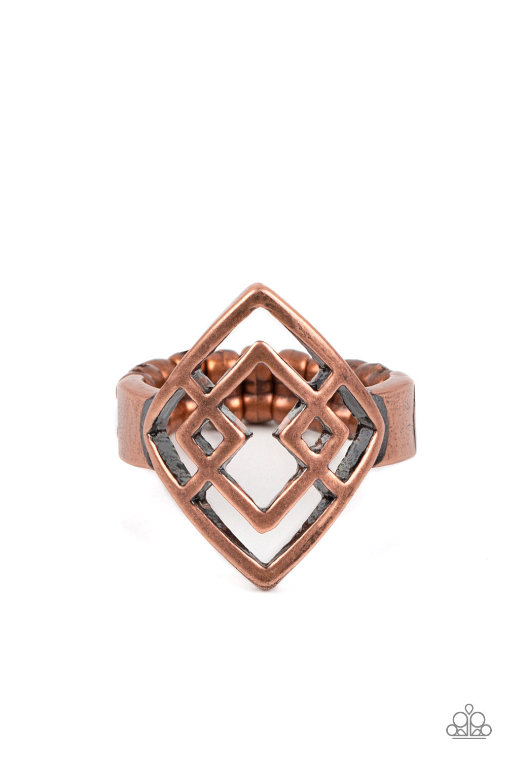 Paparazzi Diamond Duo Copper Ring - P4SE-CPXX-094XX