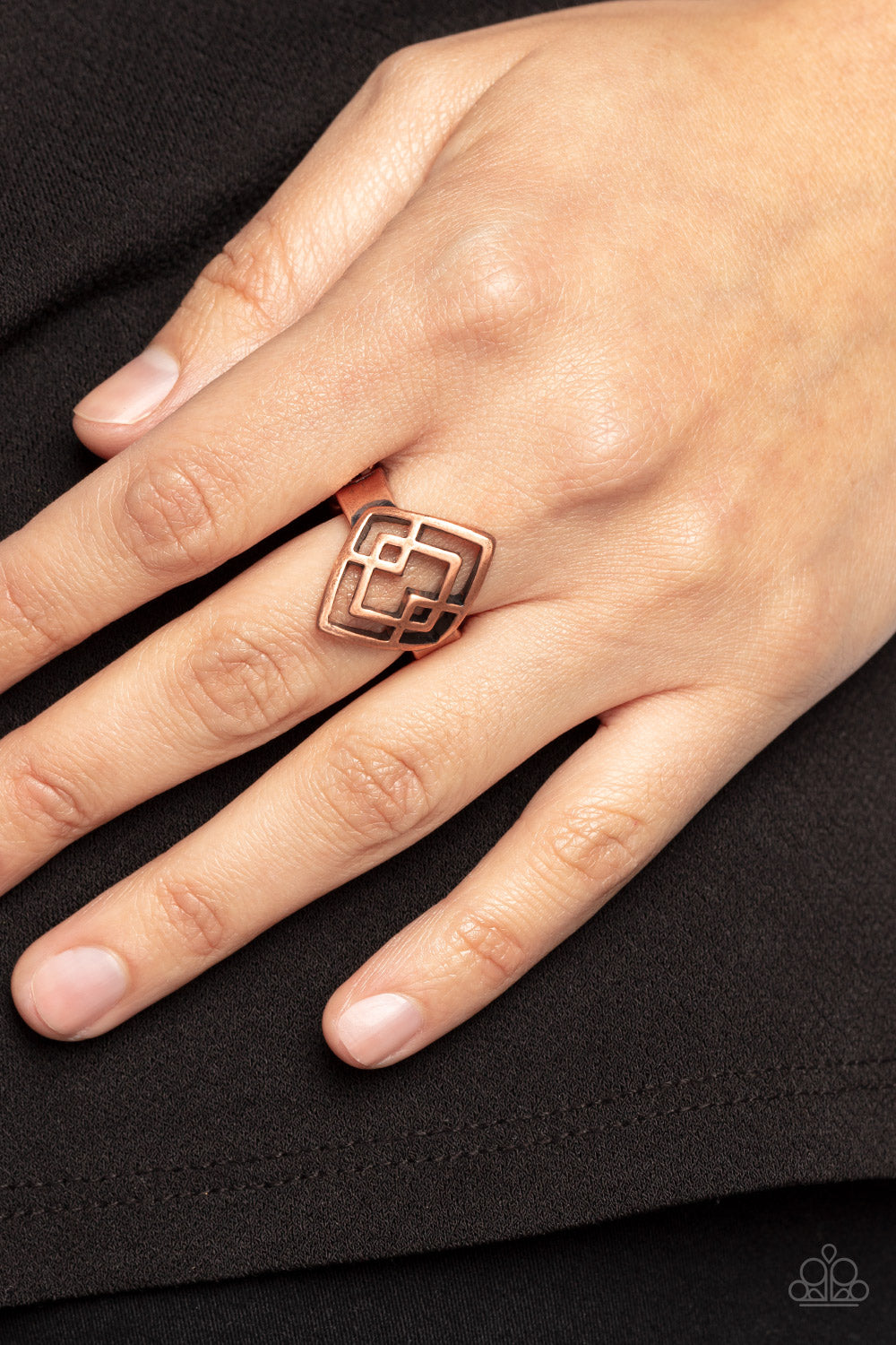 Paparazzi Diamond Duo Copper Ring - P4SE-CPXX-094XX