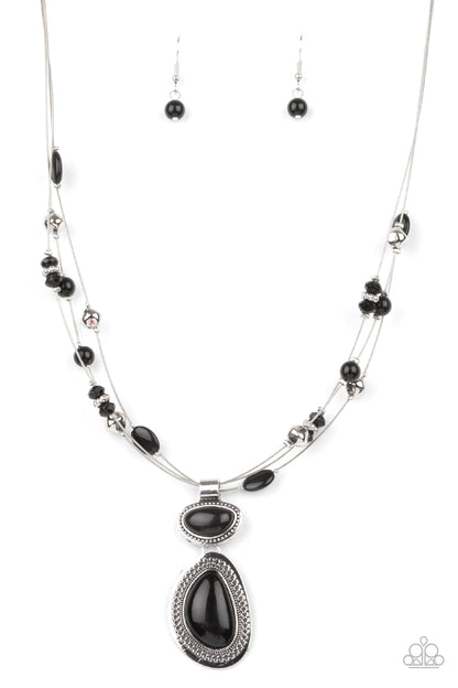 Paparazzi Discovering New Destinations Black Short Necklace - P2RE-BKXX-423XX