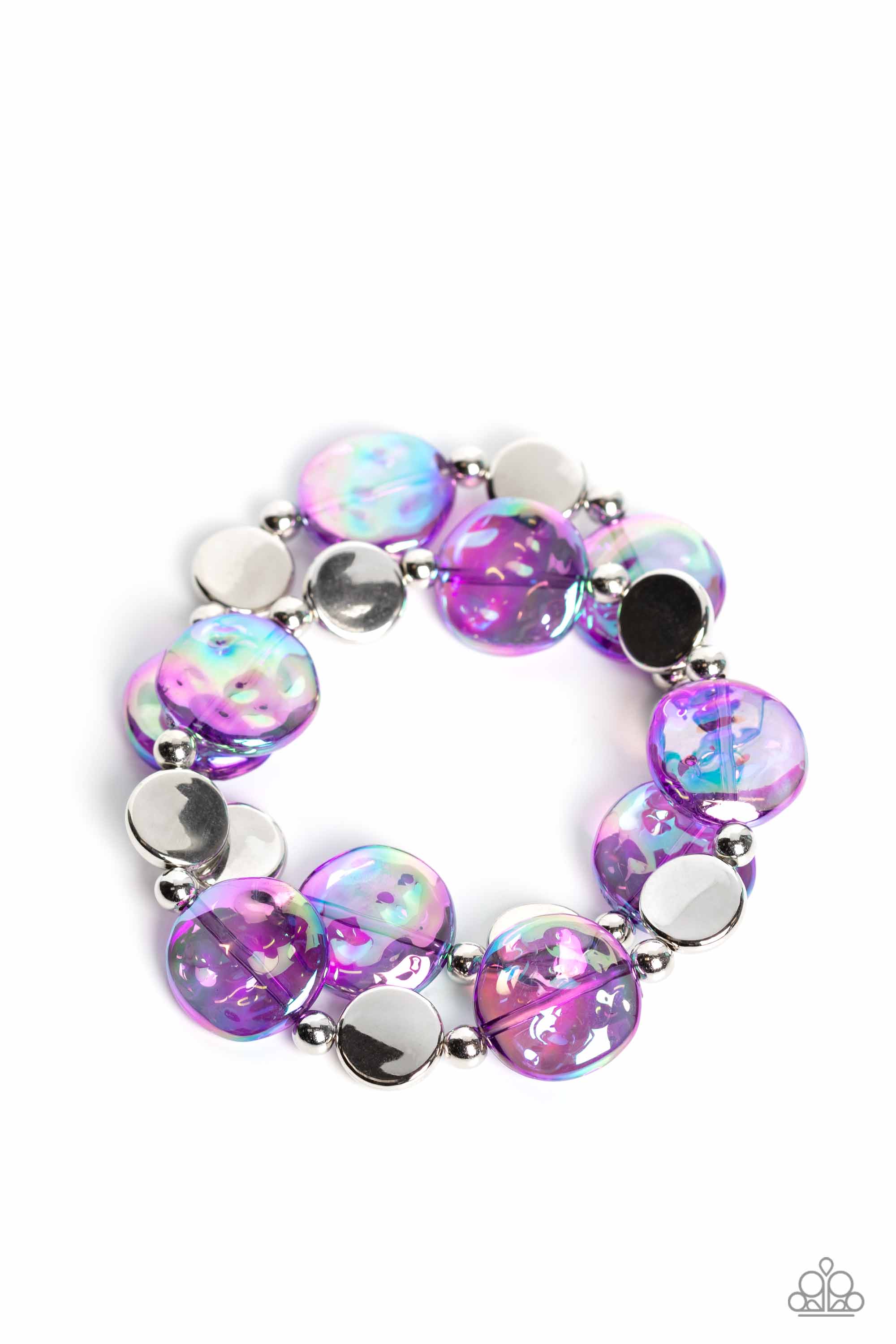 Paparazzi Discus Throw Purple Stretch Bracelet - P9WH-PRXX-282XX ...