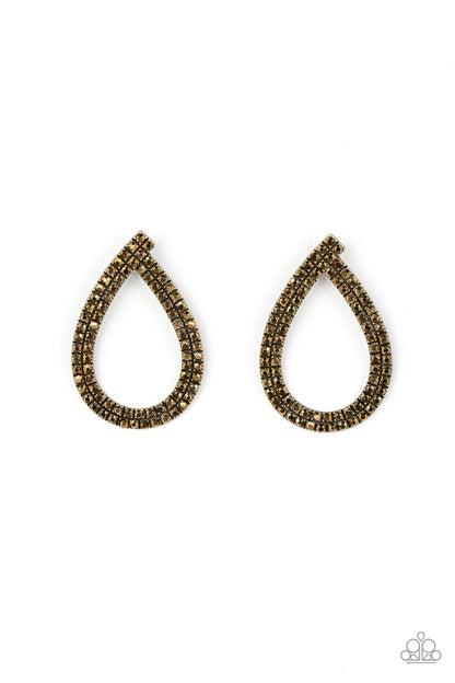 Paparazzi Diva Dust Brass Post Earrings - P5PO-BRXX-067XX