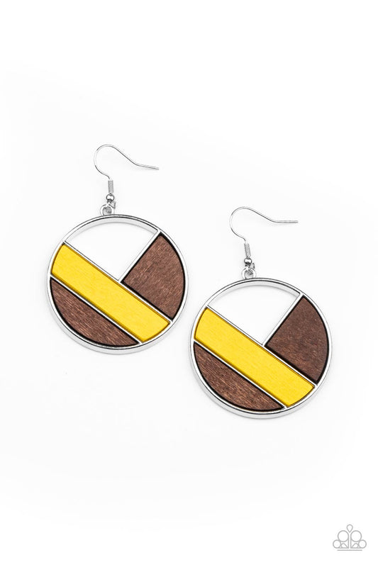 Paparazzi Don't Be MODest Yellow Fishhook Earrings - P5SE-YWXX-120XX