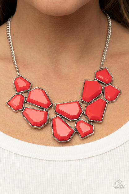 Paparazzi Double Defaced Red Short Necklace - P2ST-RDXX-092XX