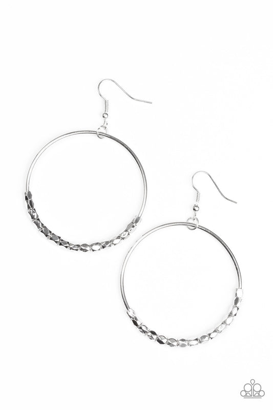 Paparazzi Double Edge Silver Fishhook Earrings - P5IN-SVXX-064XX