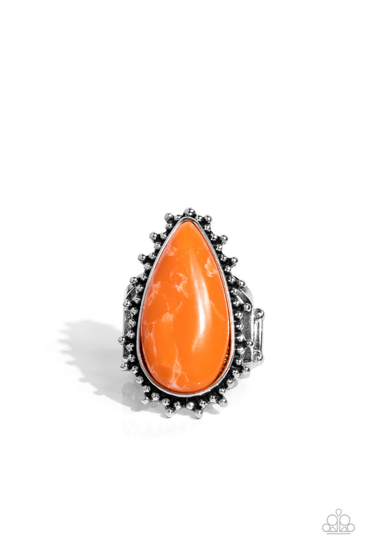 Paparazzi Down-to-Earth Essence Orange Ring - P4SE-OGXX-143XX