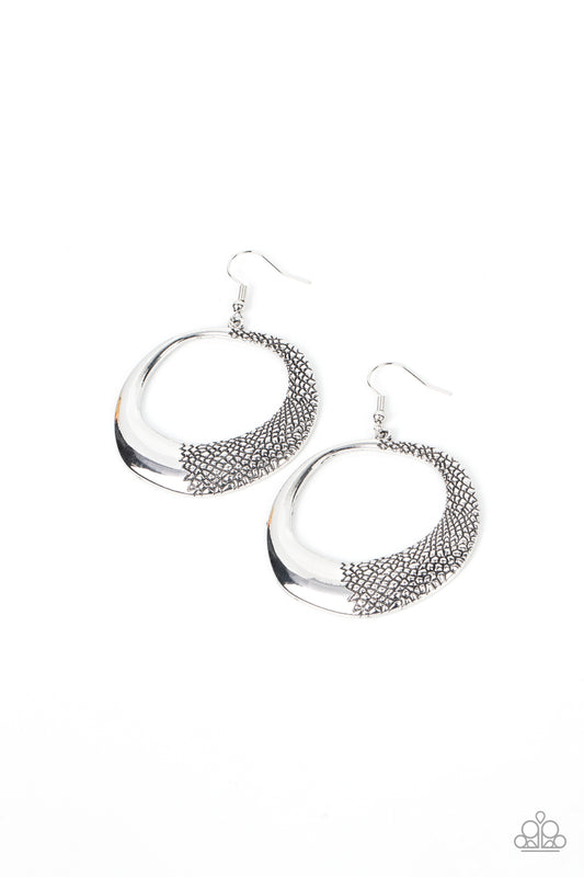 Paparazzi Downtown Jungle Silver Fishhook Earrings - P5SE-SVXX-183XX