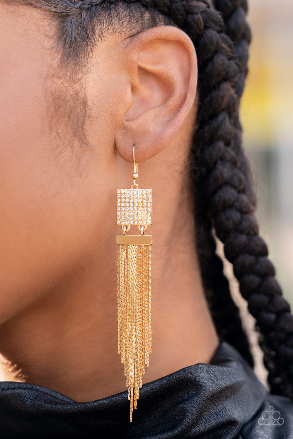 Paparazzi Dramatically Deco Gold Fishhook Earrings - Life Of The Party Exclusive March 2022