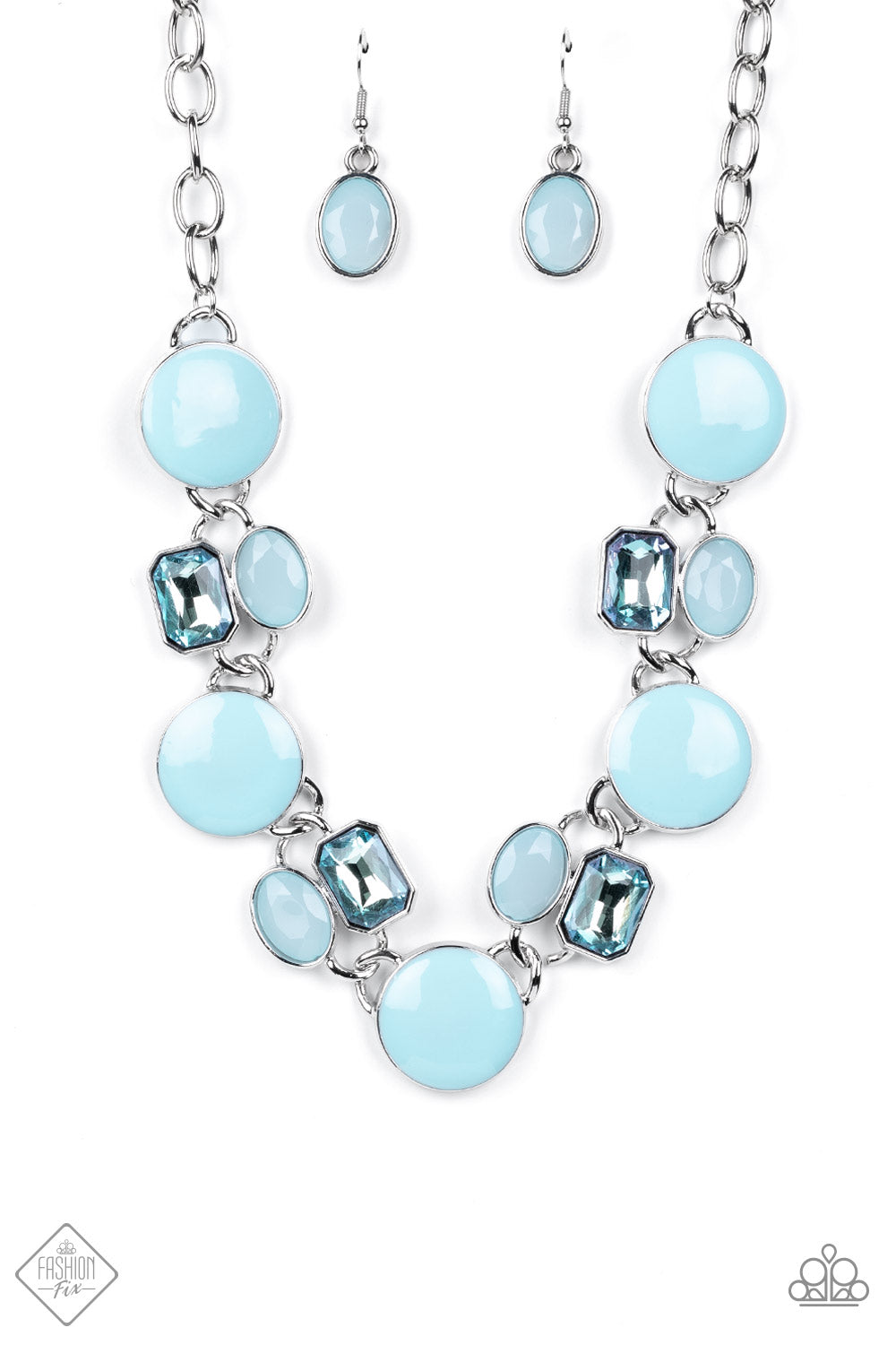 Paparazzi Dreaming in MULTICOLOR Blue Short Necklace - Fashion Fix Glimpses of Malibu May 2022