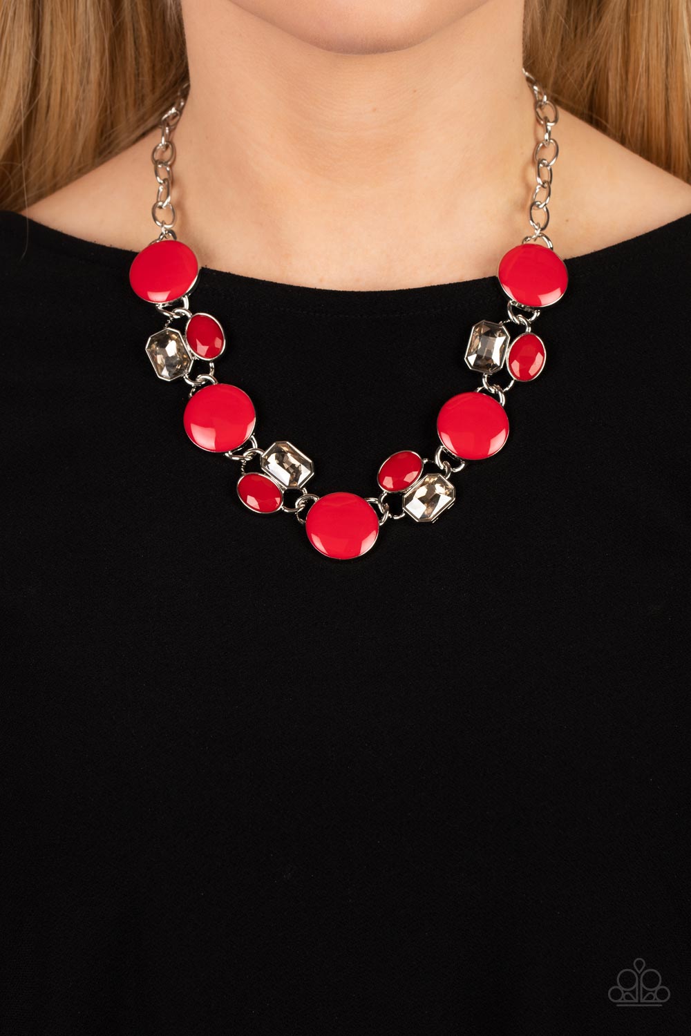 Paparazzi Dreaming in MULTICOLOR Red Short Necklace - P2ST-RDXX-115XX