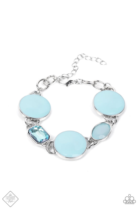 Paparazzi Dreamscape Dazzle Blue Clasp Bracelet - Fashion Fix Glimpses of Malibu May 2022 - P9ST-BLXX-028IG