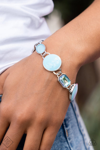 Paparazzi Dreamscape Dazzle Blue Clasp Bracelet - Fashion Fix Glimpses of Malibu May 2022