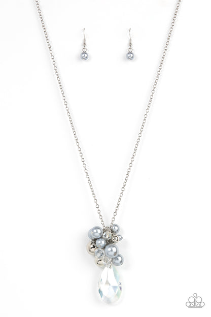 Paparazzi Drip Drop Dazzle Silver Long Necklace - P2RE-SVXX-417XX