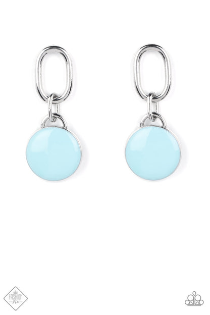 Paparazzi Drop a TINT Blue Post Earrings - Fashion Fix Glimpses of Malibu May 2022