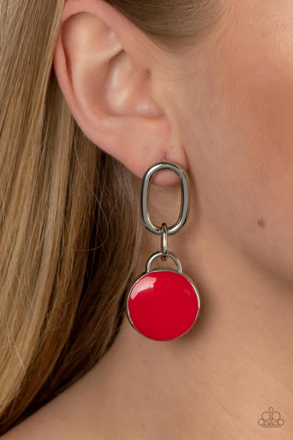 Paparazzi Drop a TINT Red Post Earrings - P5PO-RDXX-038XX