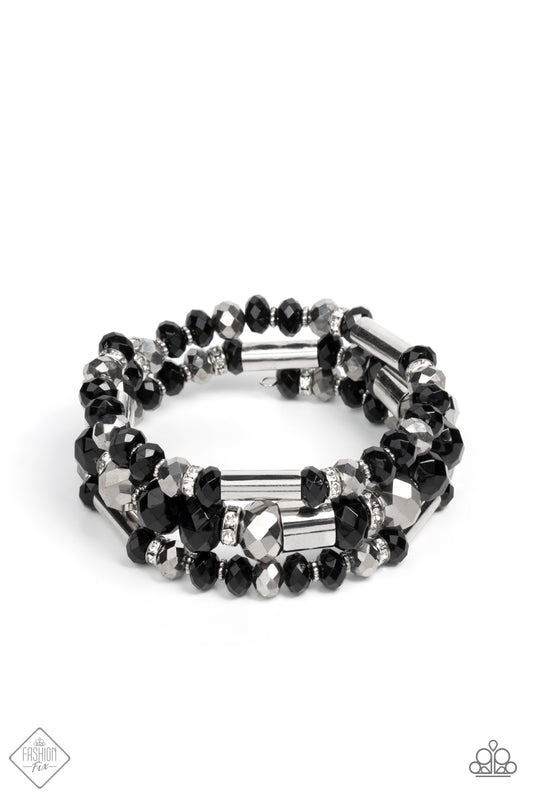 Paparazzi Dynamic Dazzle Black Coil Bracelet - Fashion Fix Magnificent Musings January 2022