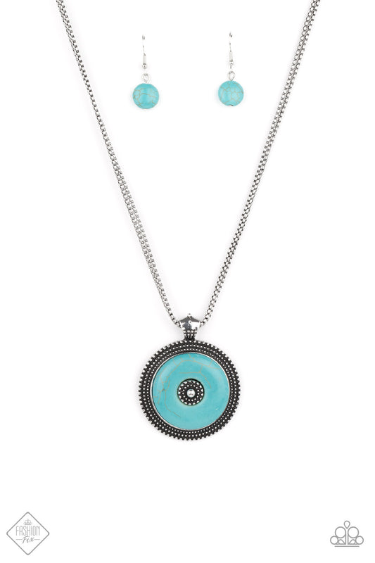 Paparazzi EPICENTER of Attention Blue Stone Short Necklace - Fashion Fix Simply Santa Fe April 2021