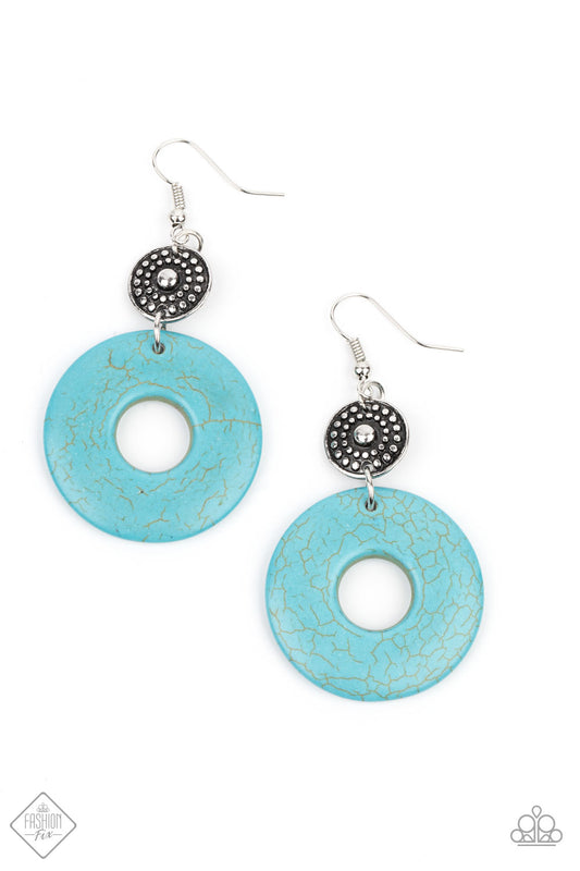 Paparazzi Earthy Epicenter Blue Fishhook Earrings - Fashion Fix Simply Santa Fe April 2021