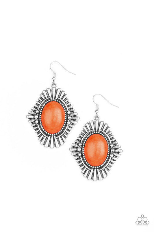 Paparazzi Easy As Pioneer Orange Fishhook Earrings