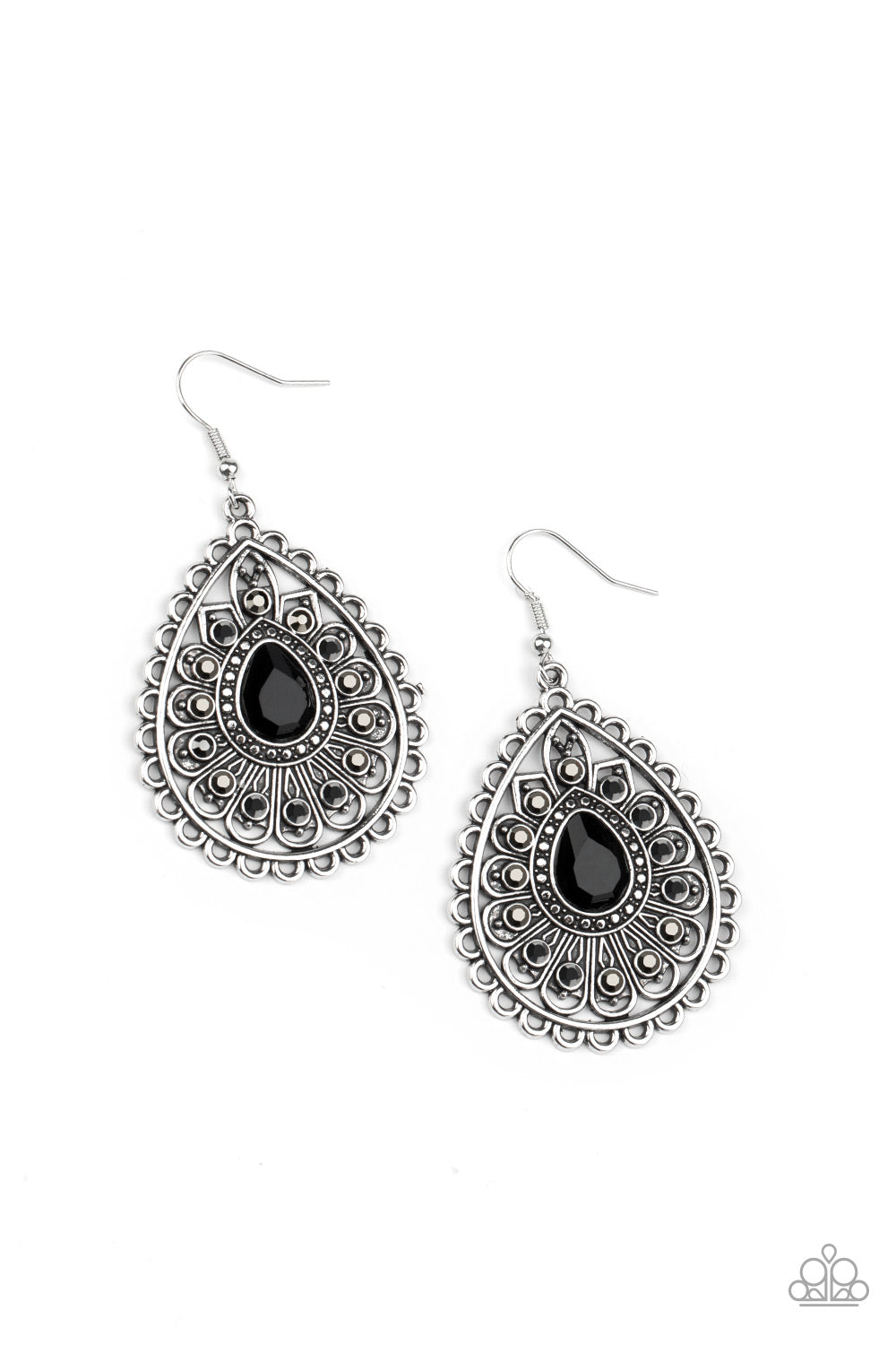 Paparazzi Eat, Drink, and BEAM Merry - Black Fishhook Earrings - P5RE-BKXX-354XX