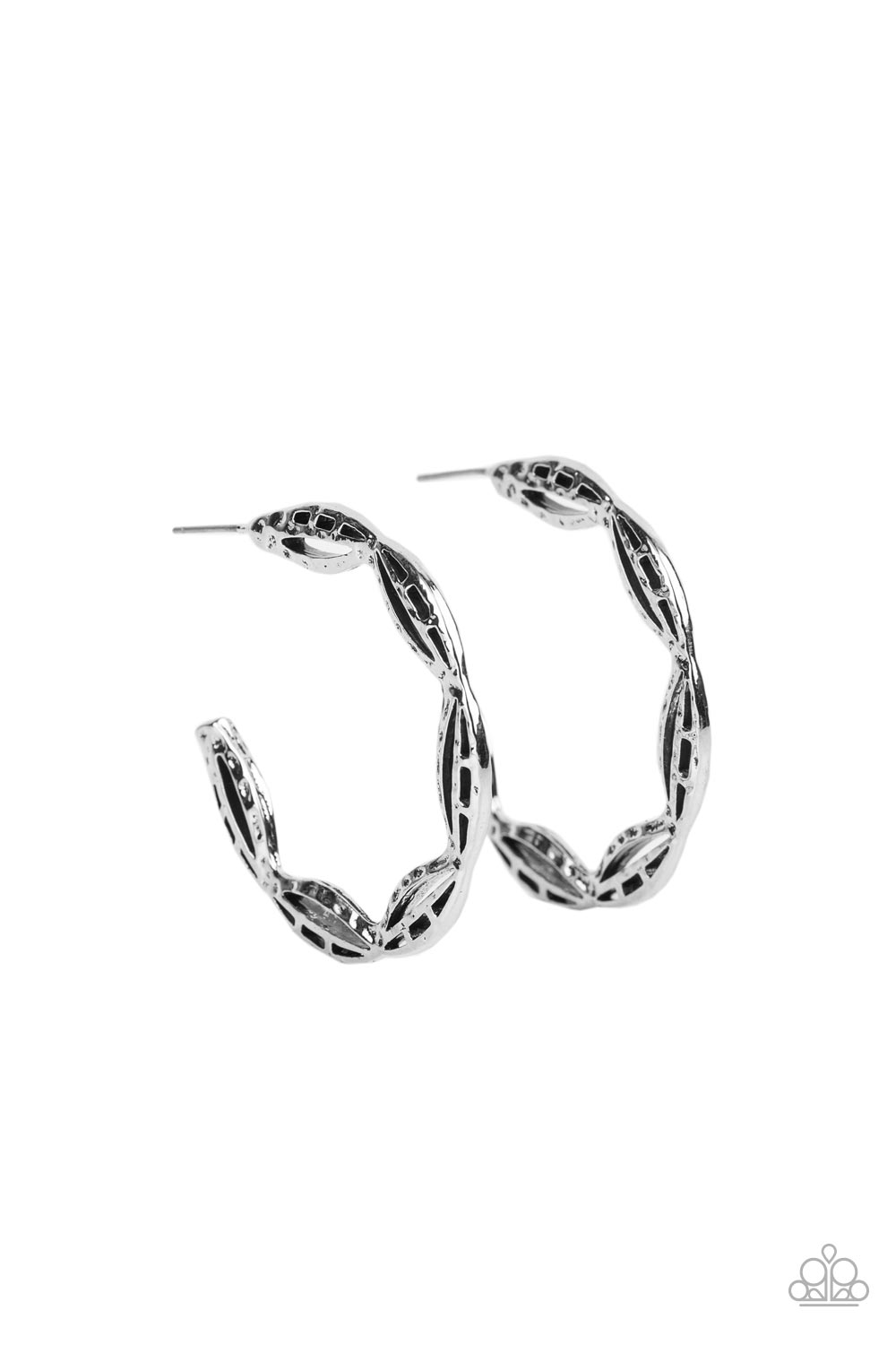 Paparazzi Eco Express Silver Post Hoop Earrings - P5HO-SVXX-289XX