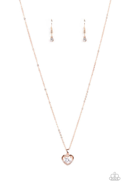 Paparazzi Effulgently Engaged Rose Gold Short Necklace - P2DA-GDRS-297XX