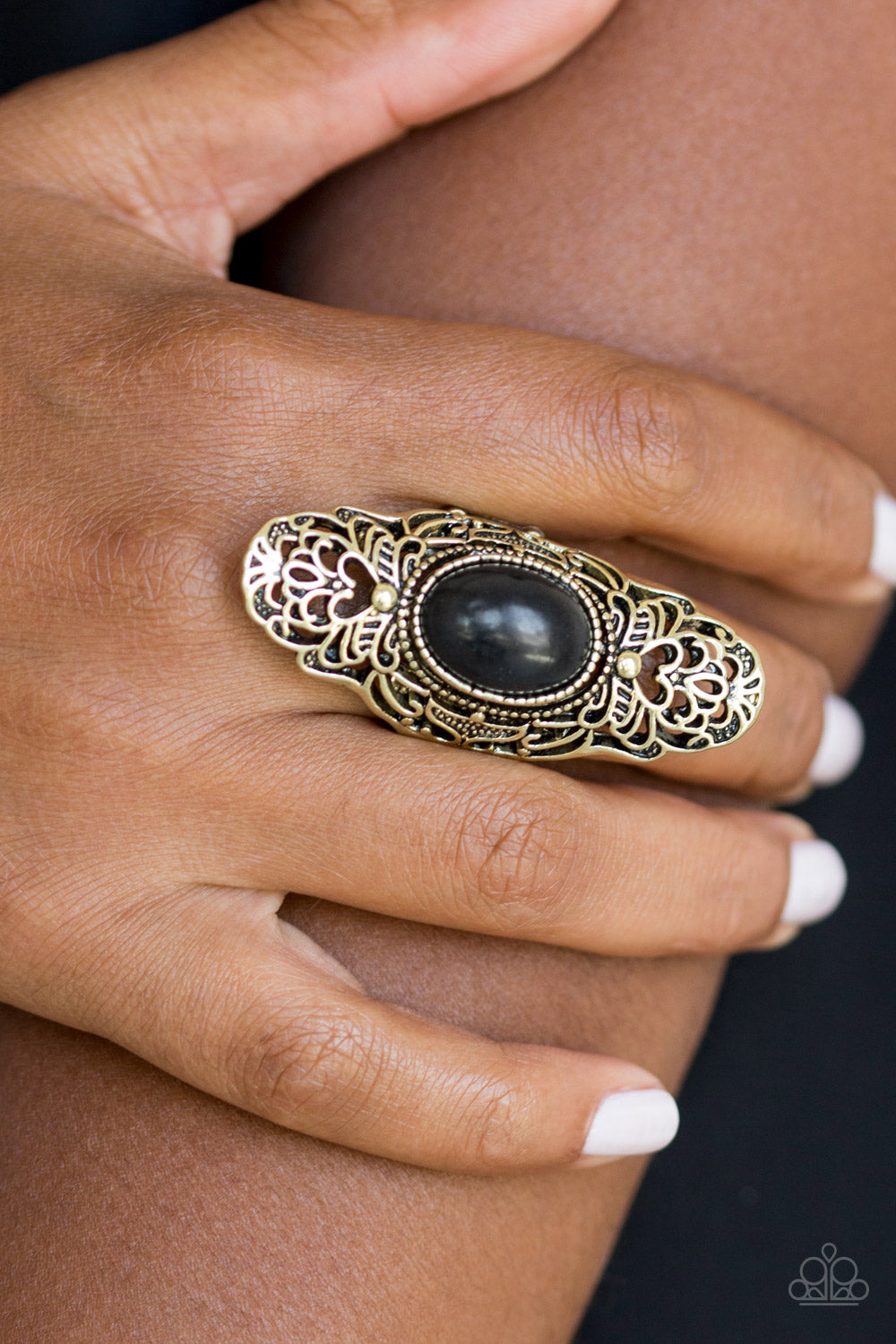 Paparazzi Ego Trippin' Brass Stone Ring