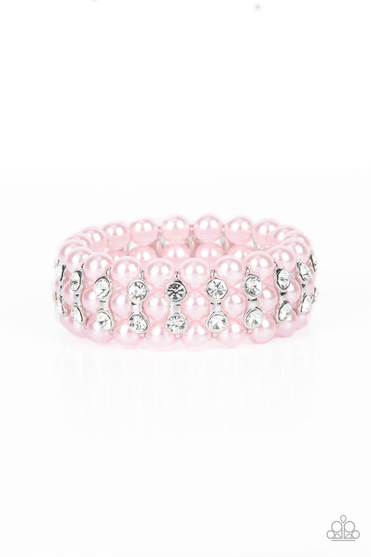 Paparazzi Eiffel Tower Elegance Pink Stretch Bracelet - P9RE-PKXX-263XX