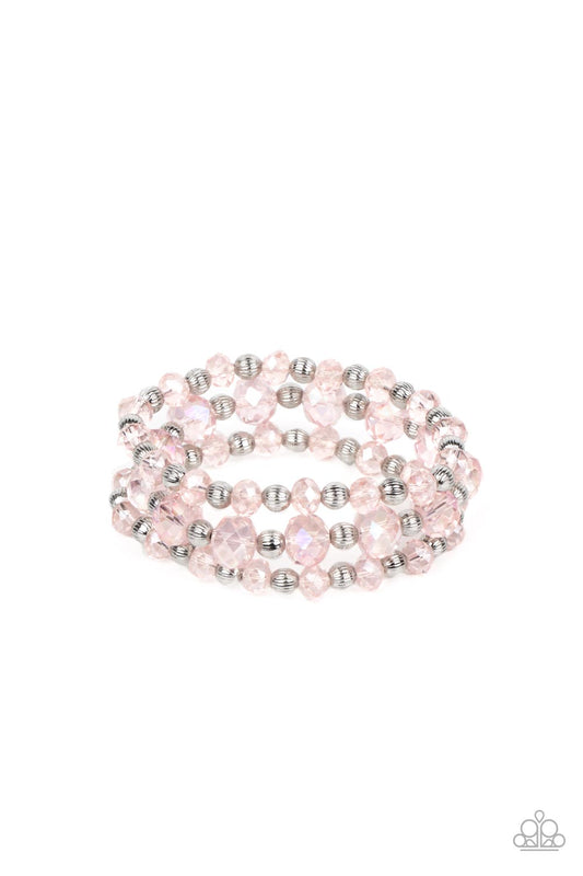 Paparazzi Eiffel Tower Tryst Pink Stretch Bracelet - P9RE-PKXX-265XX