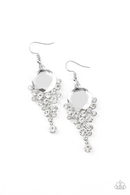 Paparazzi Elegantly Effervescent White Fishhook Earrings