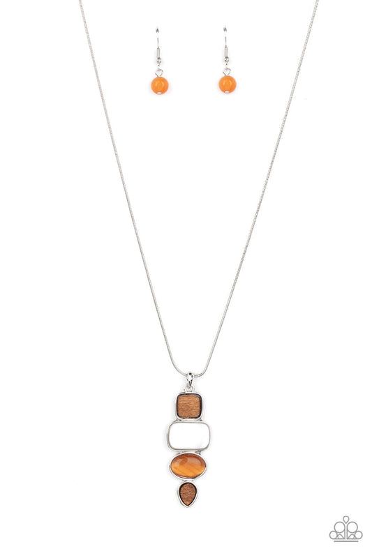 Paparazzi Elemental Energy Orange Long Necklace - P2DA-OGXX-069XX