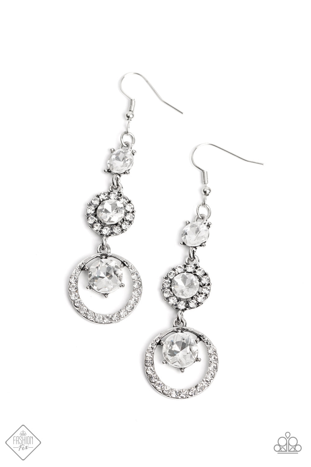 Paparazzi Enchanting Effulgence White Fishhook Earrings - Fashion Fix Fiercely 5th Avenue January 2023 - FFA-0123 - P2RE-WTXX-633KQ