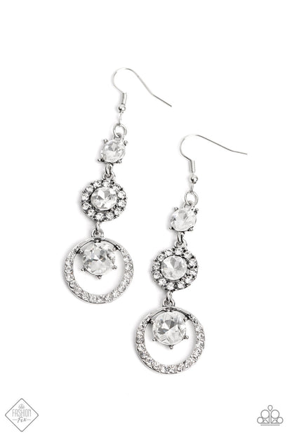Paparazzi Enchanting Effulgence White Fishhook Earrings - Fashion Fix Fiercely 5th Avenue January 2023 - FFA-0123 - P2RE-WTXX-633KQ