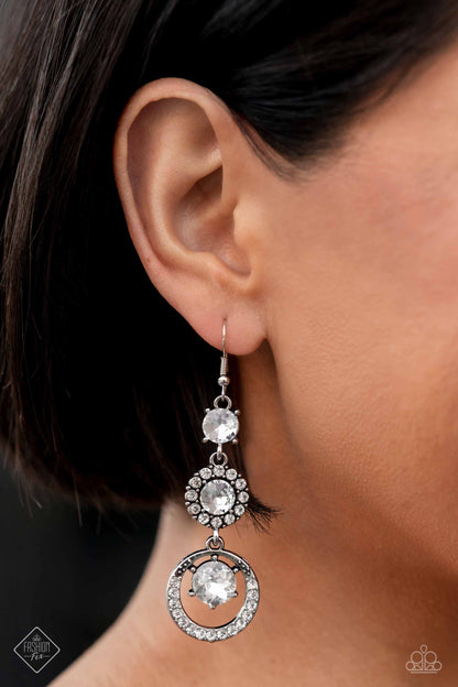 Paparazzi Enchanting Effulgence White Fishhook Earrings - Fashion Fix Fiercely 5th Avenue January 2023 - FFA-0123 - P2RE-WTXX-633KQ