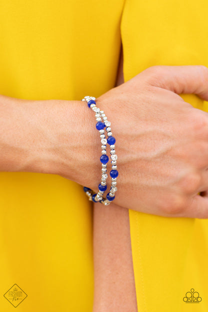 Paparazzi Ethereally Entangled Blue Coil Bracelet Fashion Fix Glimpses of Malibu Trend Blend - November 2020