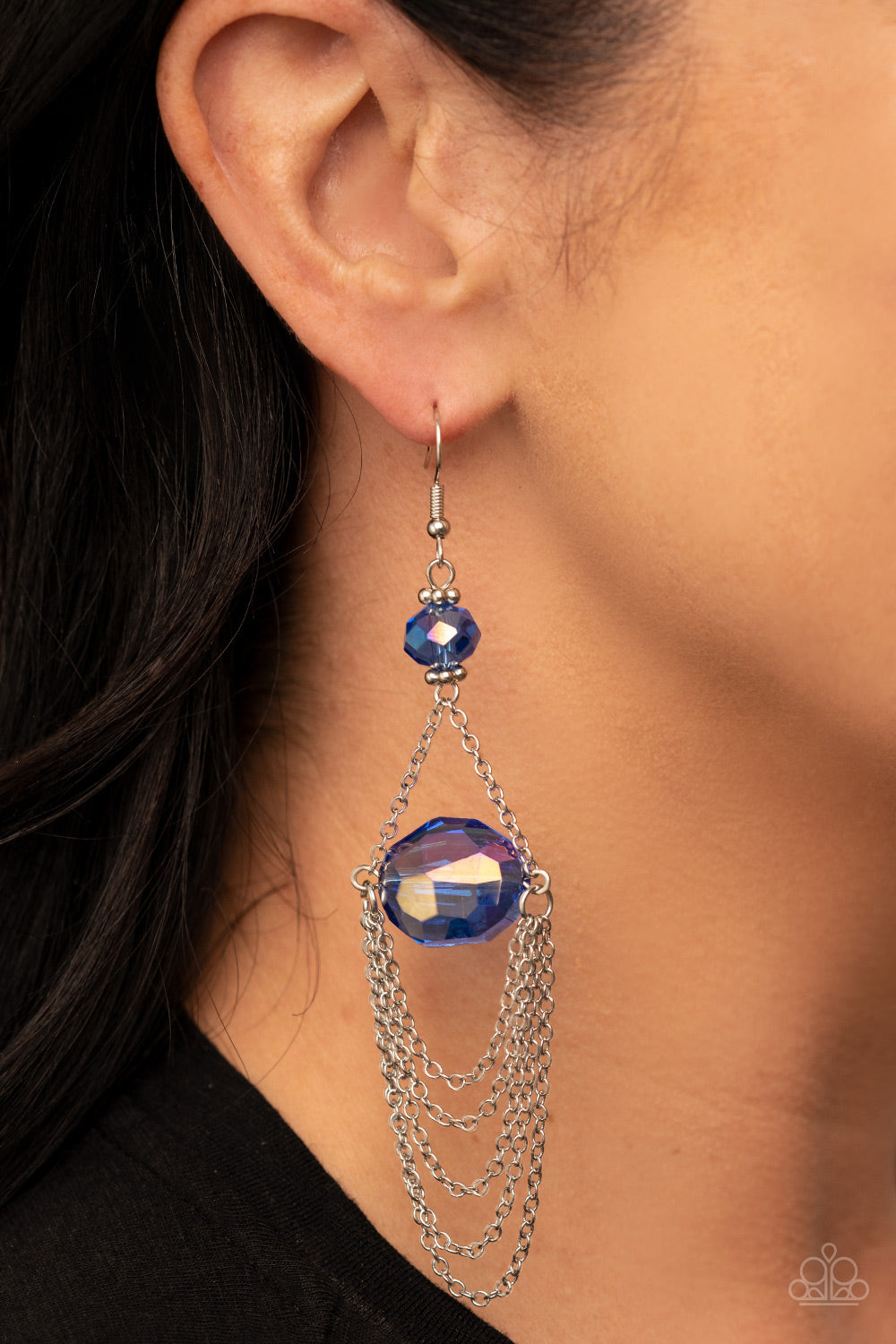 Paparazzi Ethereally Extravagant Blue Fishhook Earrings - P5RE-BLXX-259XX