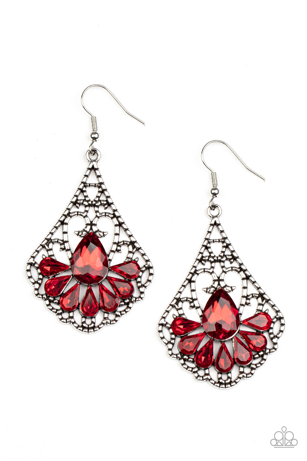 Paparazzi Exemplary Elegance Red Fishhook Earrings - P5RE-RDXX-162XX