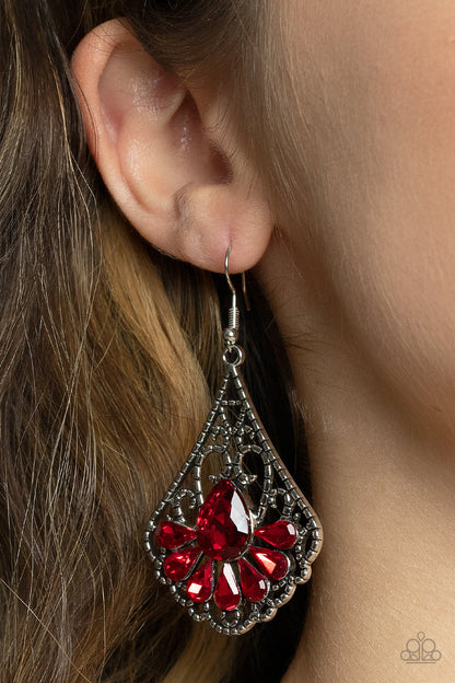 Paparazzi Exemplary Elegance Red Fishhook Earrings - P5RE-RDXX-162XX