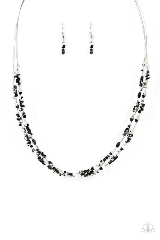 Paparazzi Explore Every Angle Black Short Necklace - P2SE-BKXX-334HB