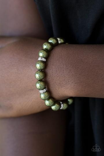 Paparazzi Exquisitely Elite Green Stretch Bracelet