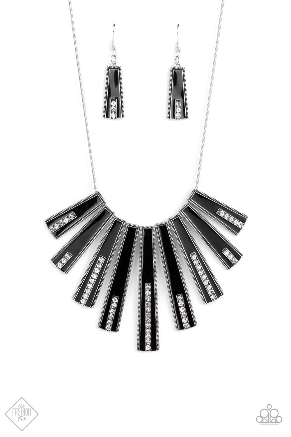 Paparazzi FAN-tastically Deco Black Short Necklace - Fashion Fix Fiercely 5th Avenue September 2021