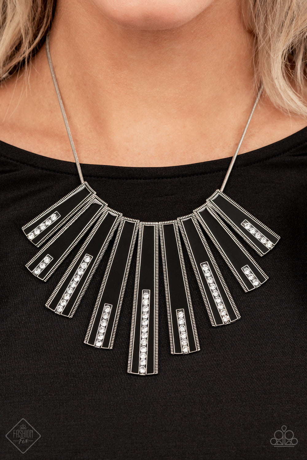 Paparazzi FAN-tastically Deco Black Short Necklace - Fashion Fix Fiercely 5th Avenue September 2021