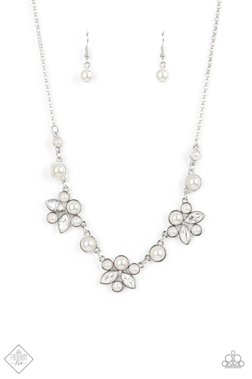 Paparazzi Royally Ever After White Short Necklace - Fashion Fiercely 5th Avenue July 2021