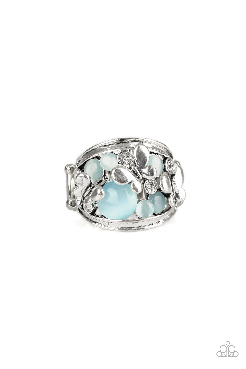 Paparazzi Flutter Me Up Blue Butterfly Ring