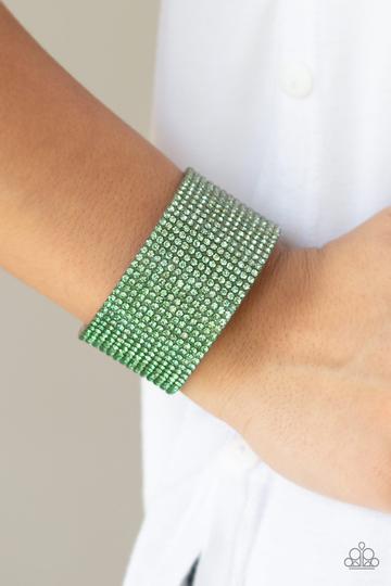 Paparazzi Fade Out Green Single Wrap Snap Bracelet - P9DI-URGR-072XX