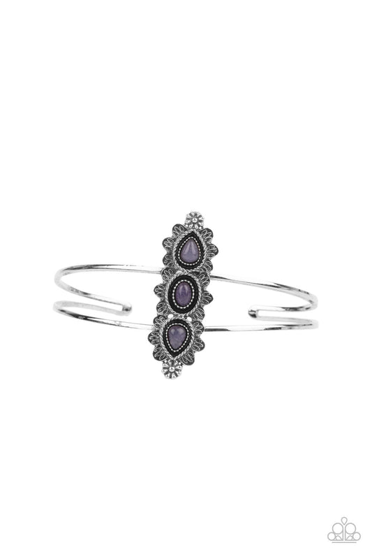 Paparazzi Fairytale Flowerbeds Purple Cuff Bracelet - P9SE-PRXX-117XX