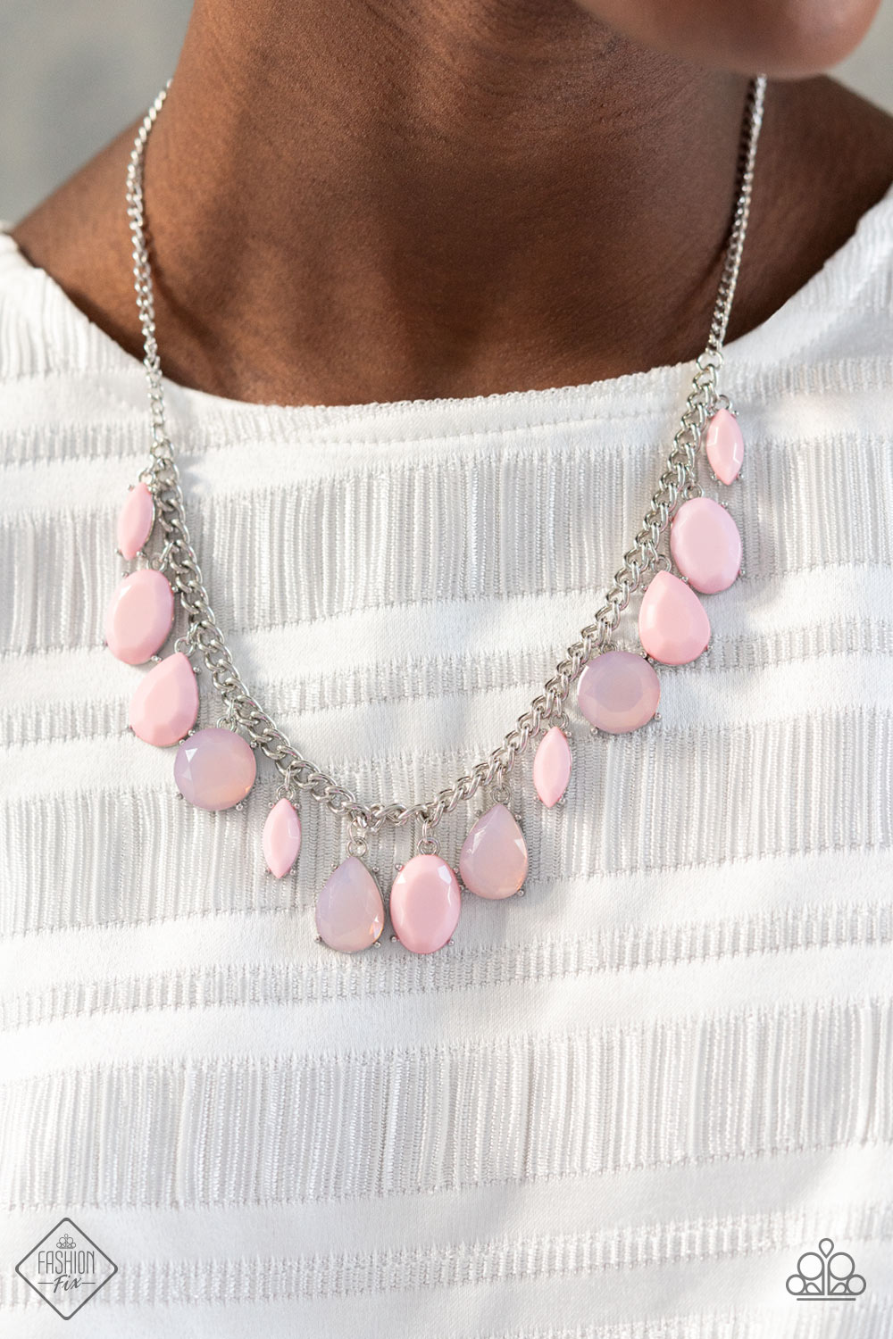 Paparazzi Fairytale Fortuity Pink Short Necklace - Fashion Fix Glimpses of Malibu February 2022