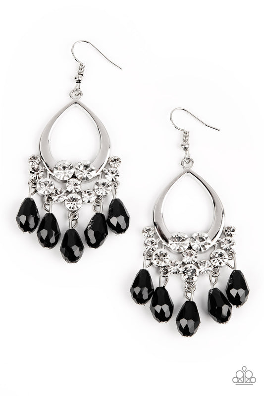 Paparazzi Famous Fashionista Black Fishhook Earrings - P5RE-BKXX-424XX